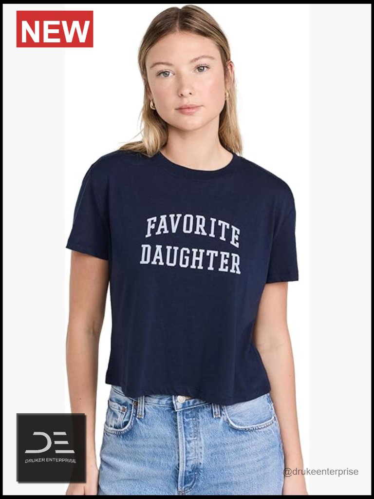 Cropped Collegiate Tee - Lightweight Jersey, Short Sleeve, Crew Neck